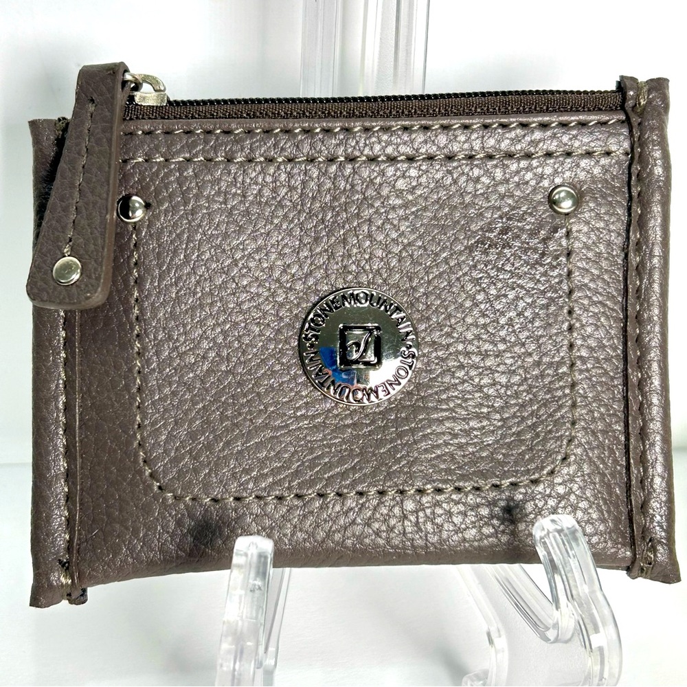 Stone Mountain Charcoal Gray ID Card Wallet Zip Top NWOT